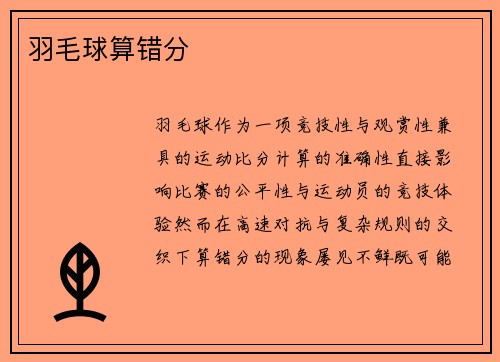 羽毛球算错分